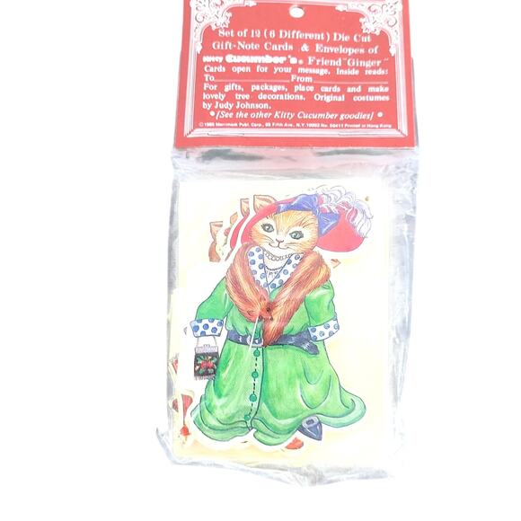 None and/or Unknown Other - Vintage Gift Note Cards/Tags Cottage Kitty Cucumber's Friends Ginger Set of 12